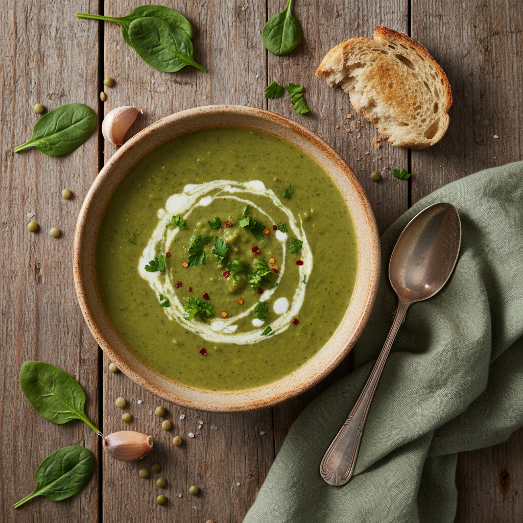 Soupe Velouté de Lentilles et Épinards