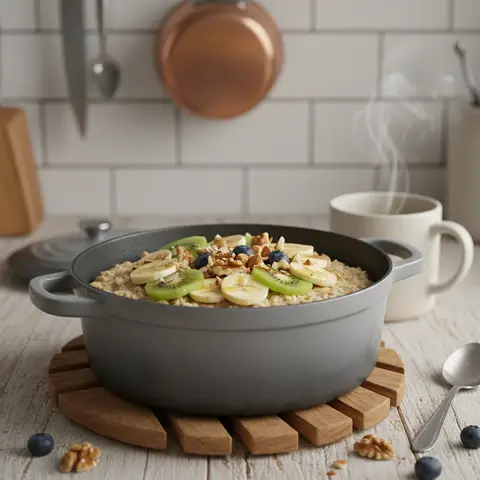 Oatmeal Porridge with Kiwi and Banana