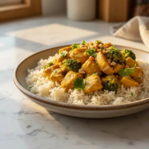 Chicken Curry with Apples and Broccoli