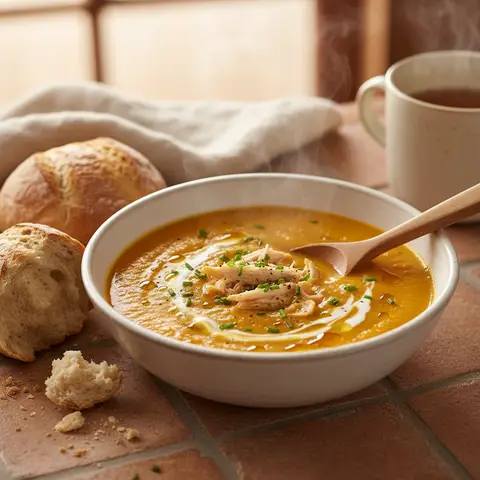 Einfache Karotten-Huhn-Suppe