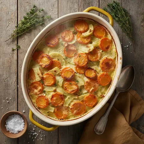 Rustic Carrot and Celery Gratin