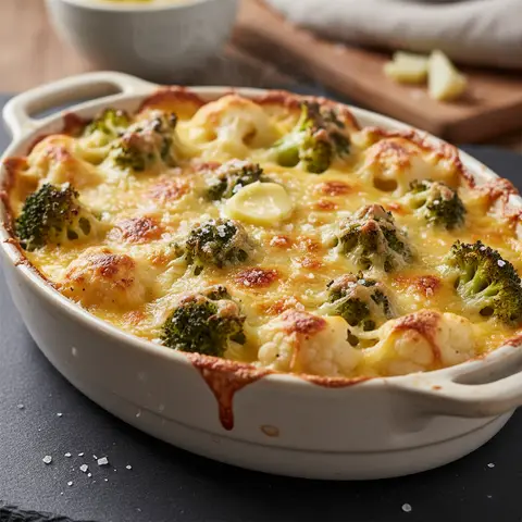 Blumenkohl- und Brokkoli-Gratin
