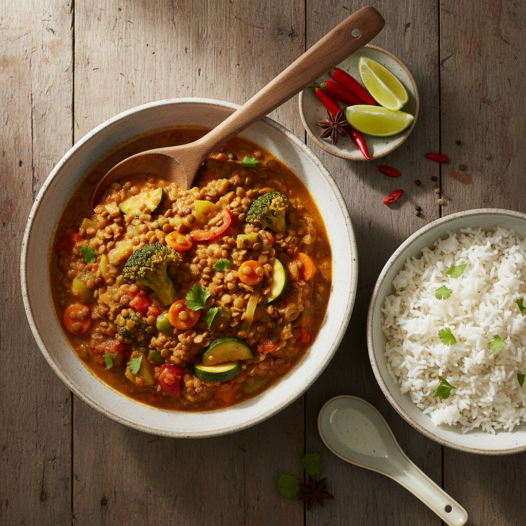 Curry de Lentilles à l'Asiatique