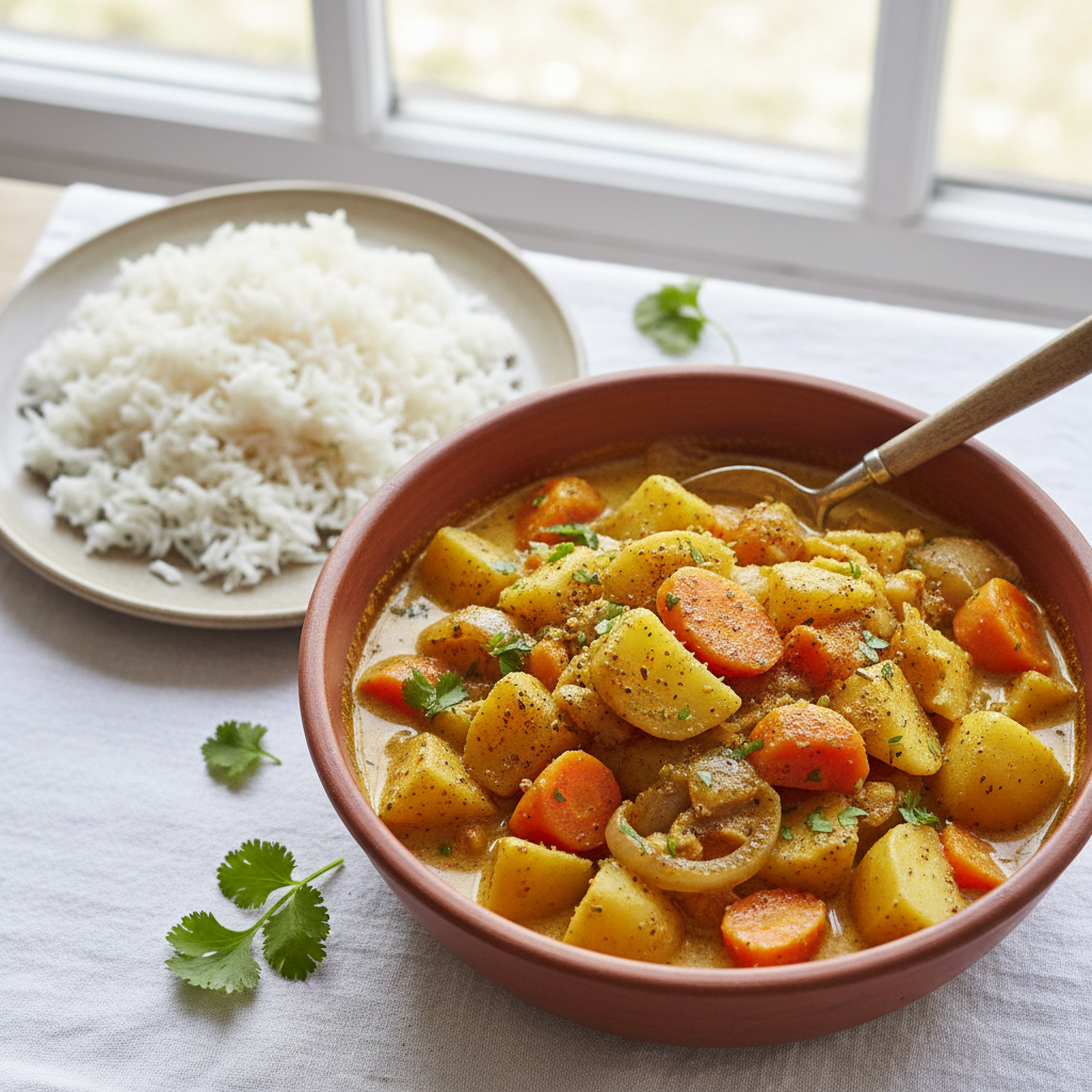 Curry de pommes de terre aux légumes