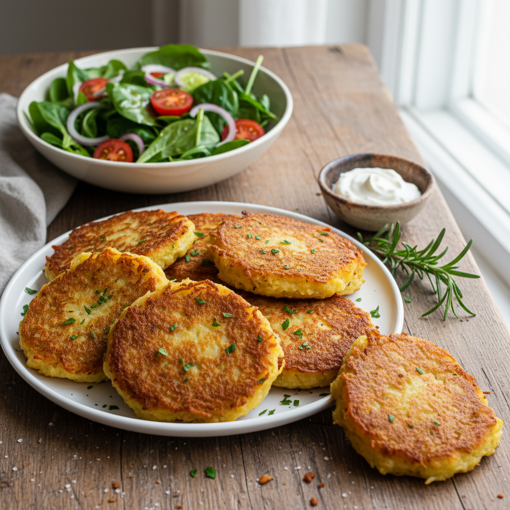 Galettes de pommes de terre et viande hachée
