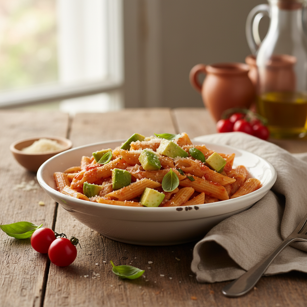 Pâtes à la Tomate et Avocat