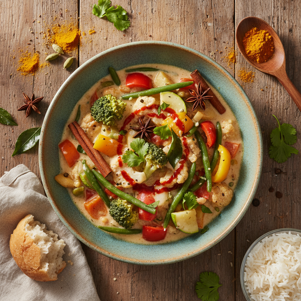 Curry de légumes au lait de coco