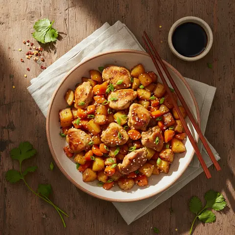 Stir-Fried Chicken with Carrots and Potatoes