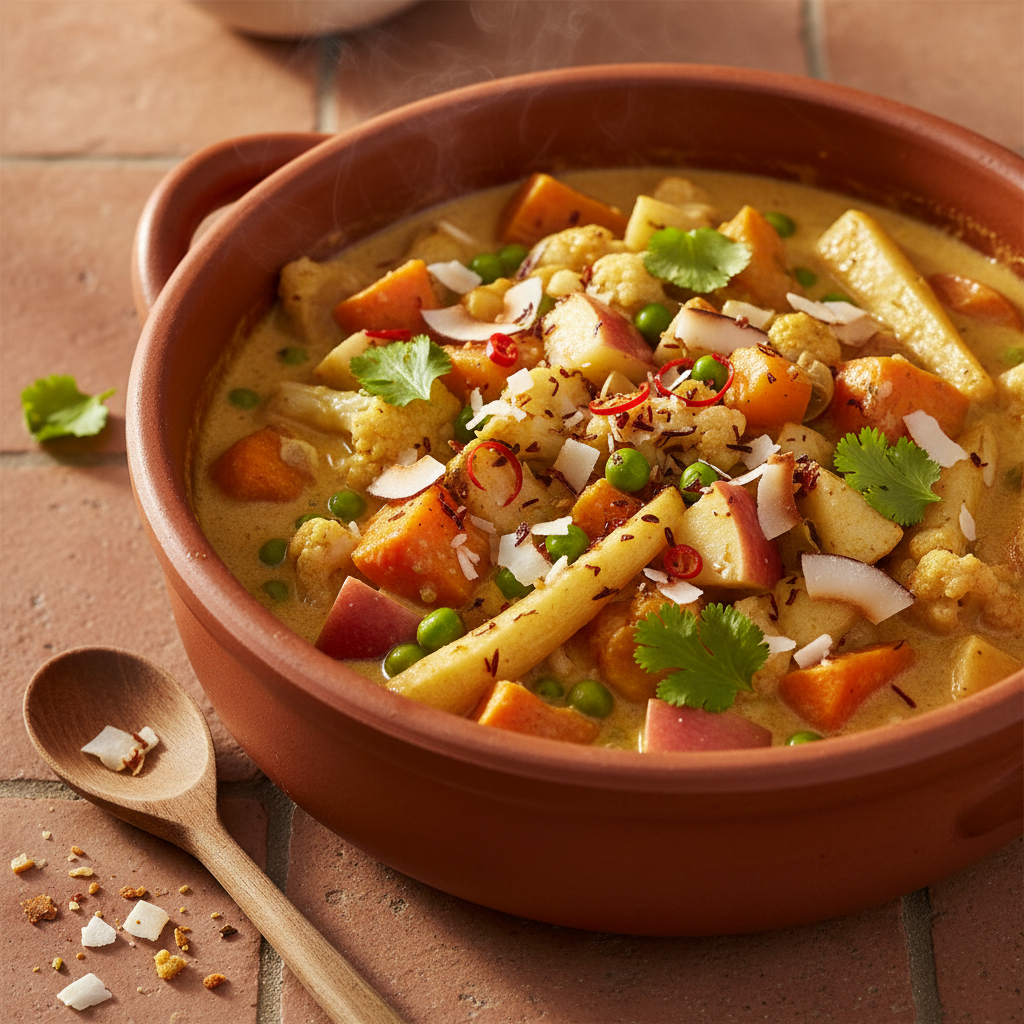 Curry de Pommes et Légumes au Lait de Coco