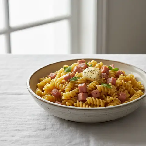 Pasta mit Schinken und Butter