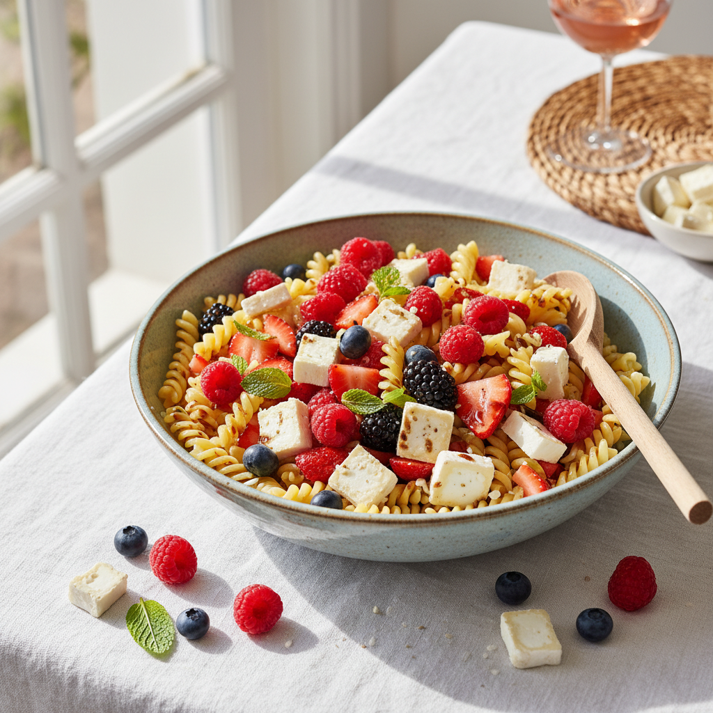 Salade de Pâtes Froides aux Fruits Rouges