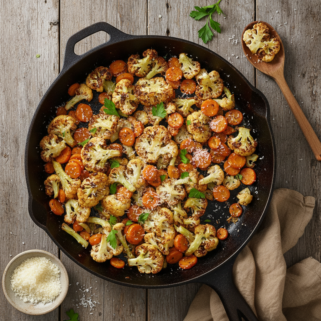Sauté de Chou-fleur et Carottes au Parmesan