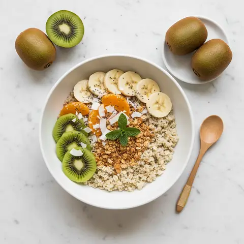 Quinoa-Schale mit Kiwis und Bananen