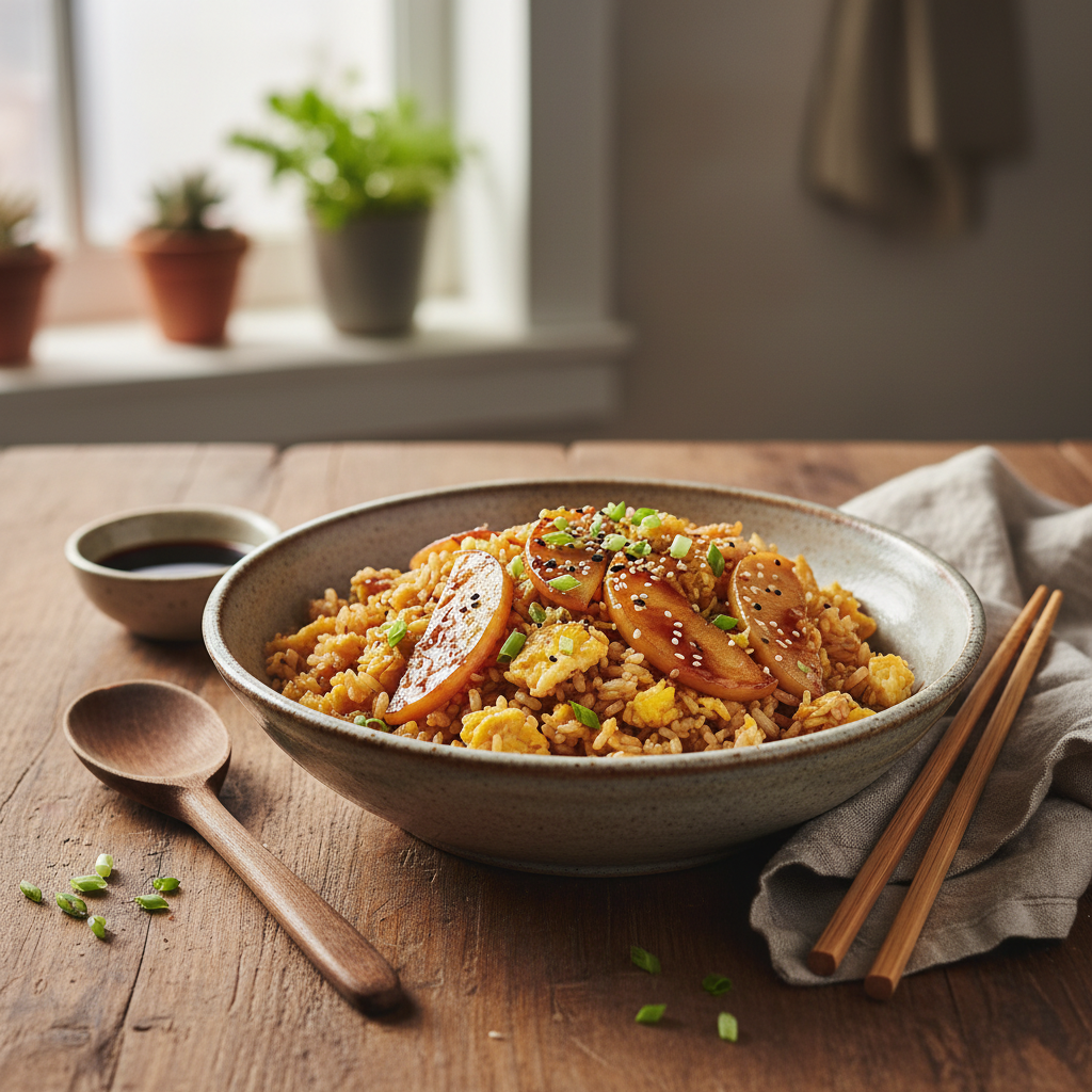 Riz Sauté aux Pommes et Œufs