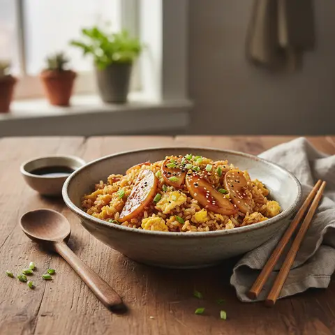 Fried Rice with Apples and Eggs