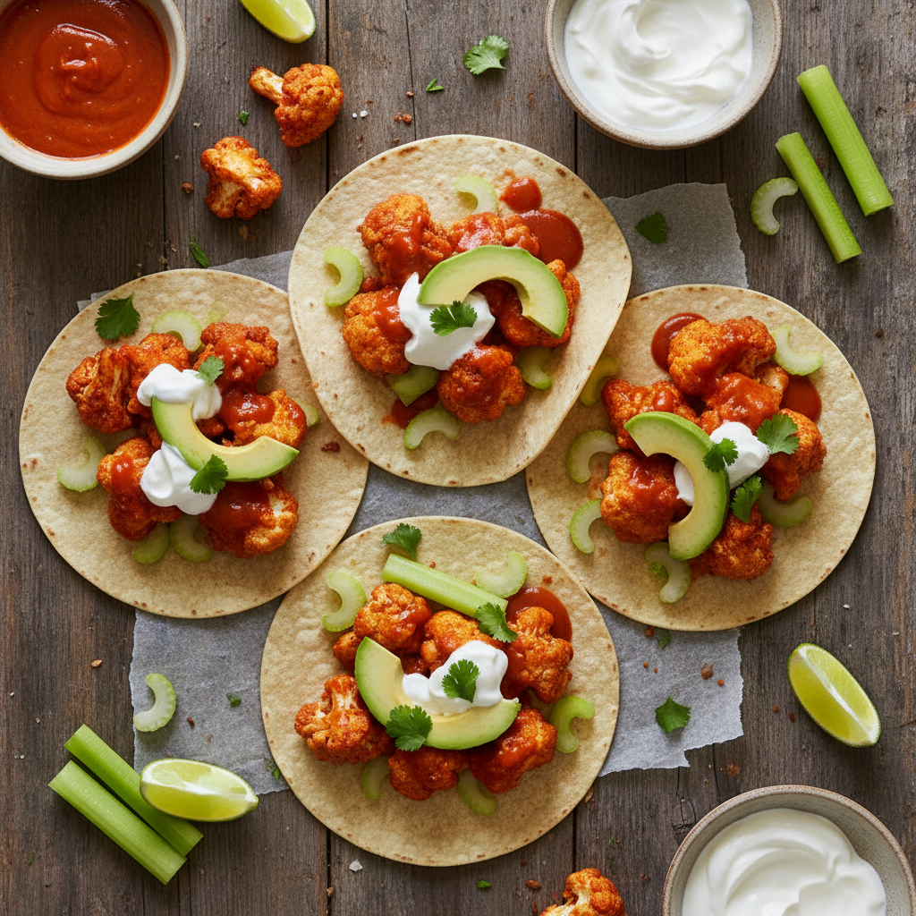 Buffalo Cauliflower Tacos