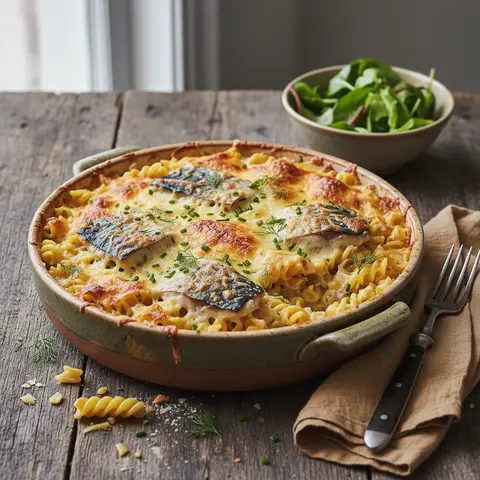 Smoked Mackerel Pasta Gratin