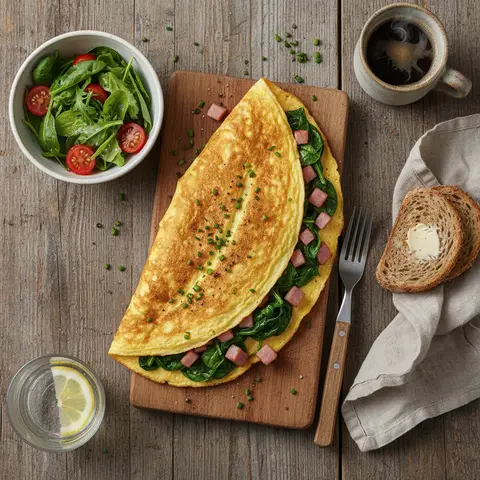 Spinach and Ham Omelette