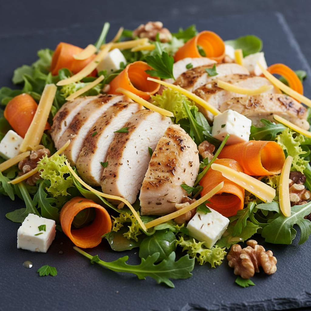 Salade Composée Poulet Carotte Fromage