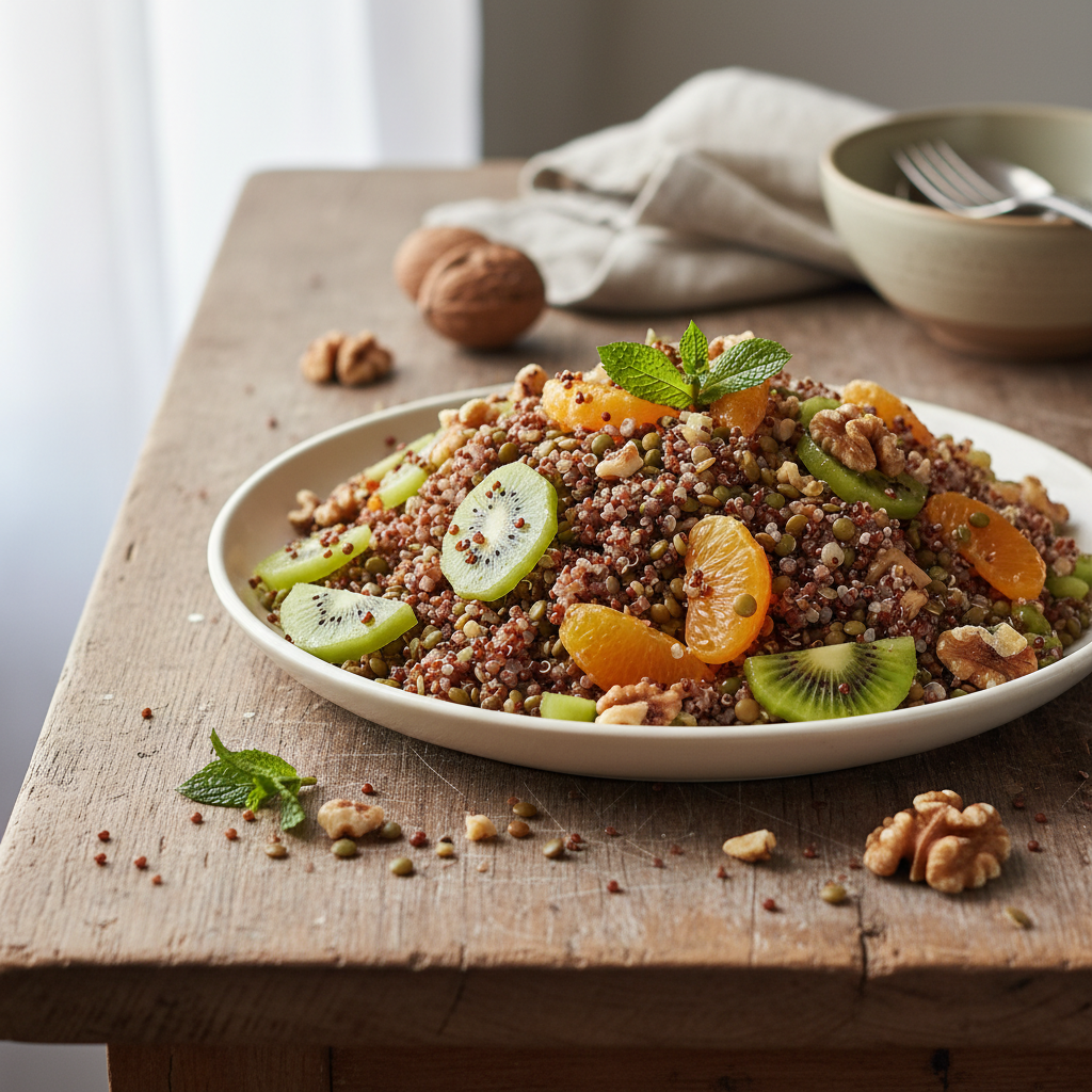 Salade Quinoa-Lentilles aux Fruits et Noix