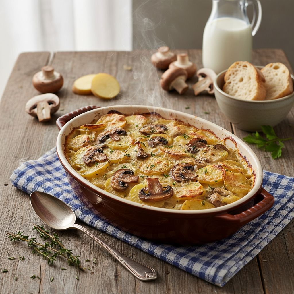 Gratin de Pommes de Terre et Champignons