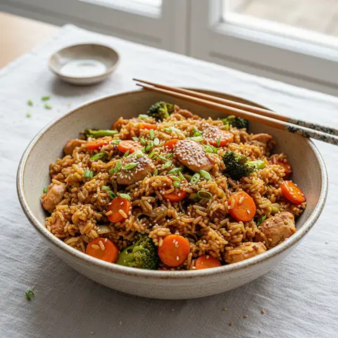 Asian Chicken and Vegetable Fried Rice