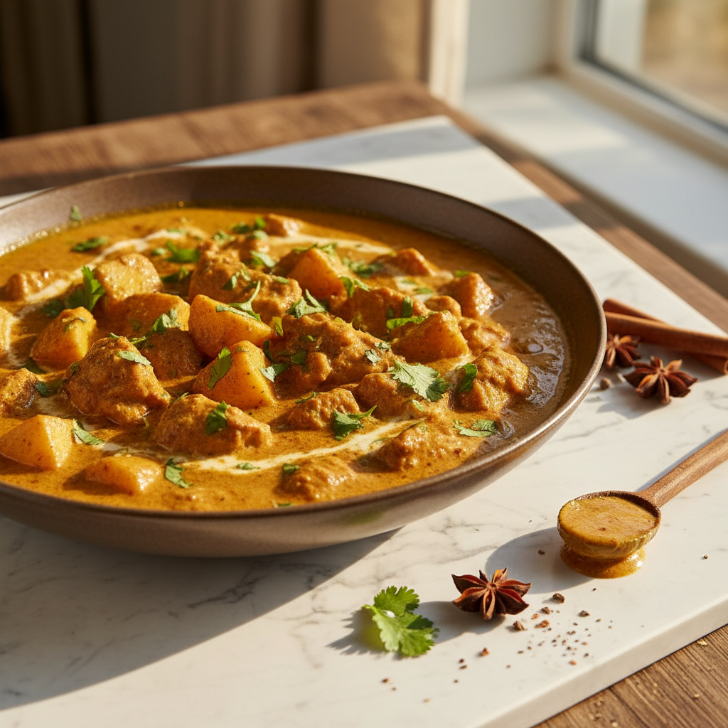 Curry de poulet aux pommes de terre