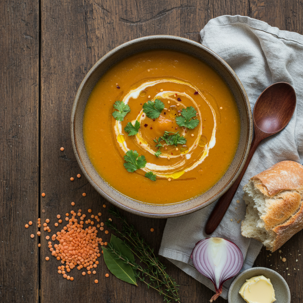 Soupe de Lentilles Corail Réconfortante