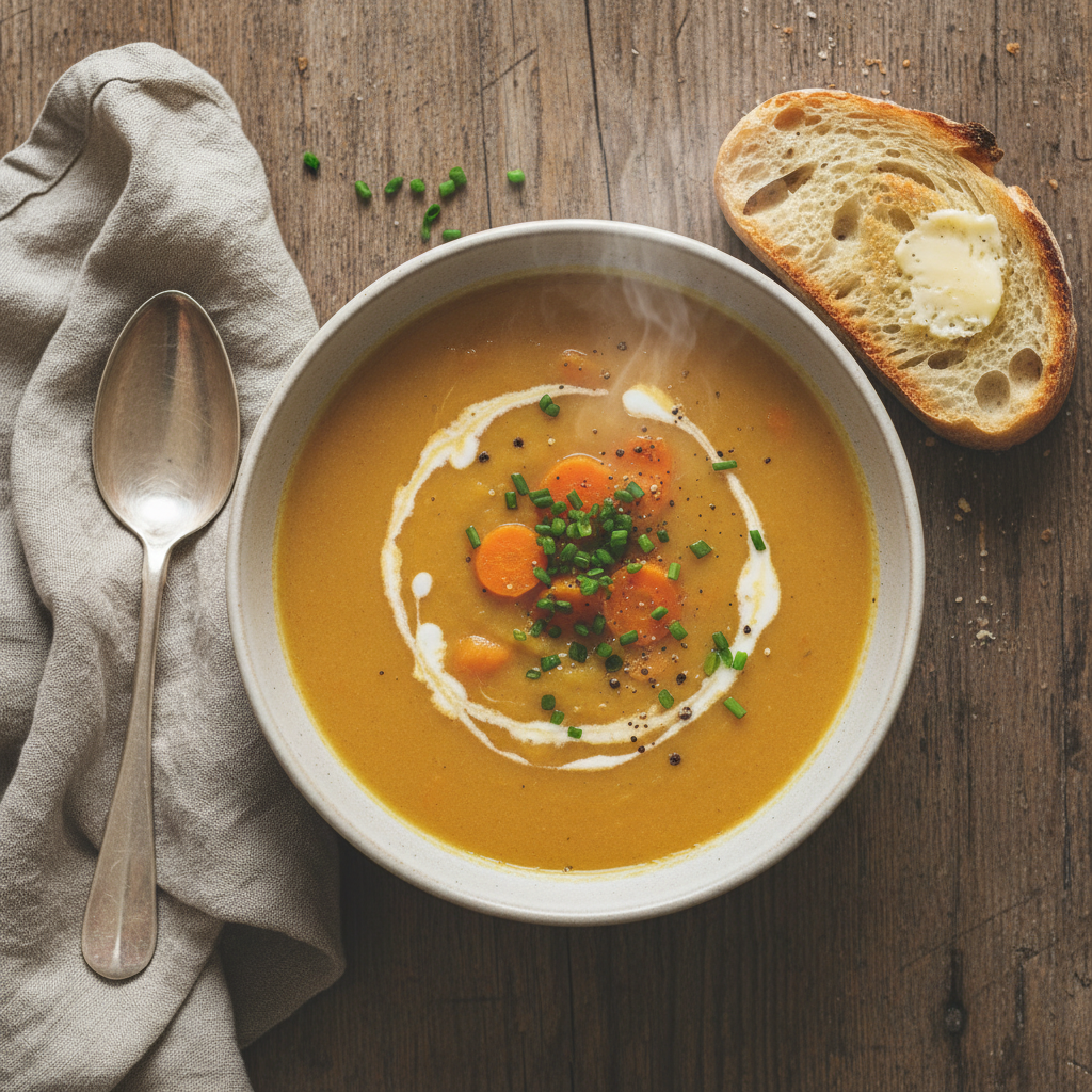 Soupe de pomme de terre et carotte
