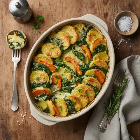 Potato and Spinach Gratin