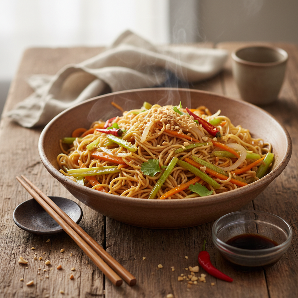 Nouilles Sautées aux Carottes et Céleri