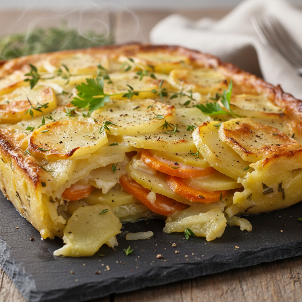 Gratin de pommes de terre et carottes