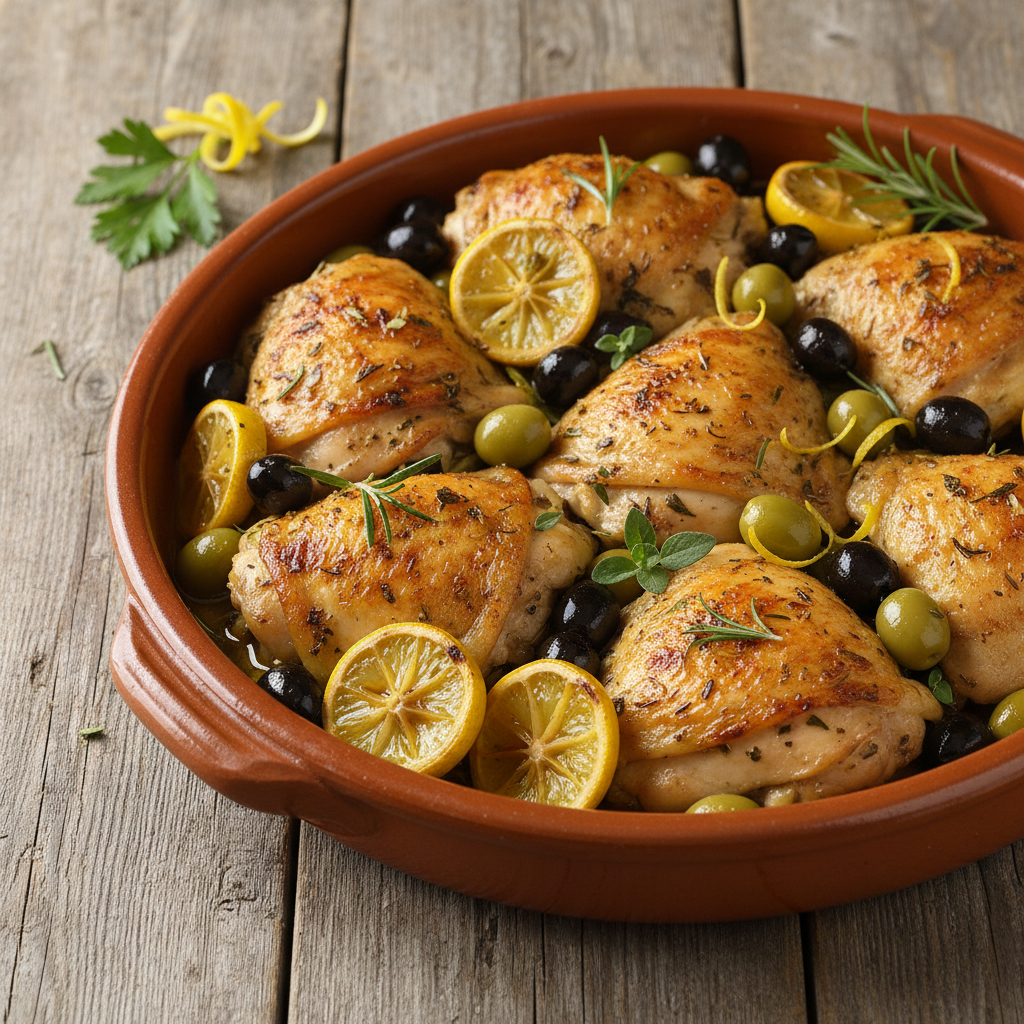 Cuisses de Poulet aux Olives et Citron
