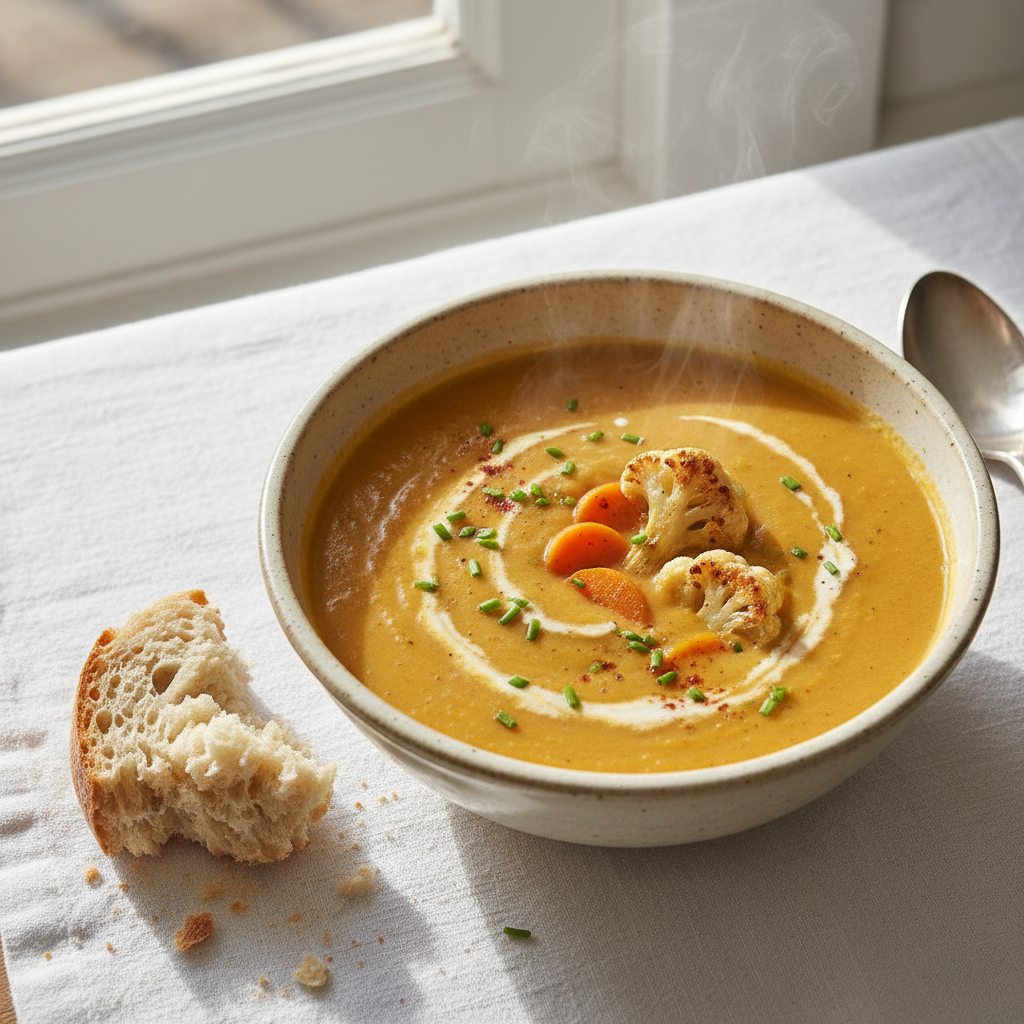 Soupe Crémeuse Chou-Fleur et Carottes