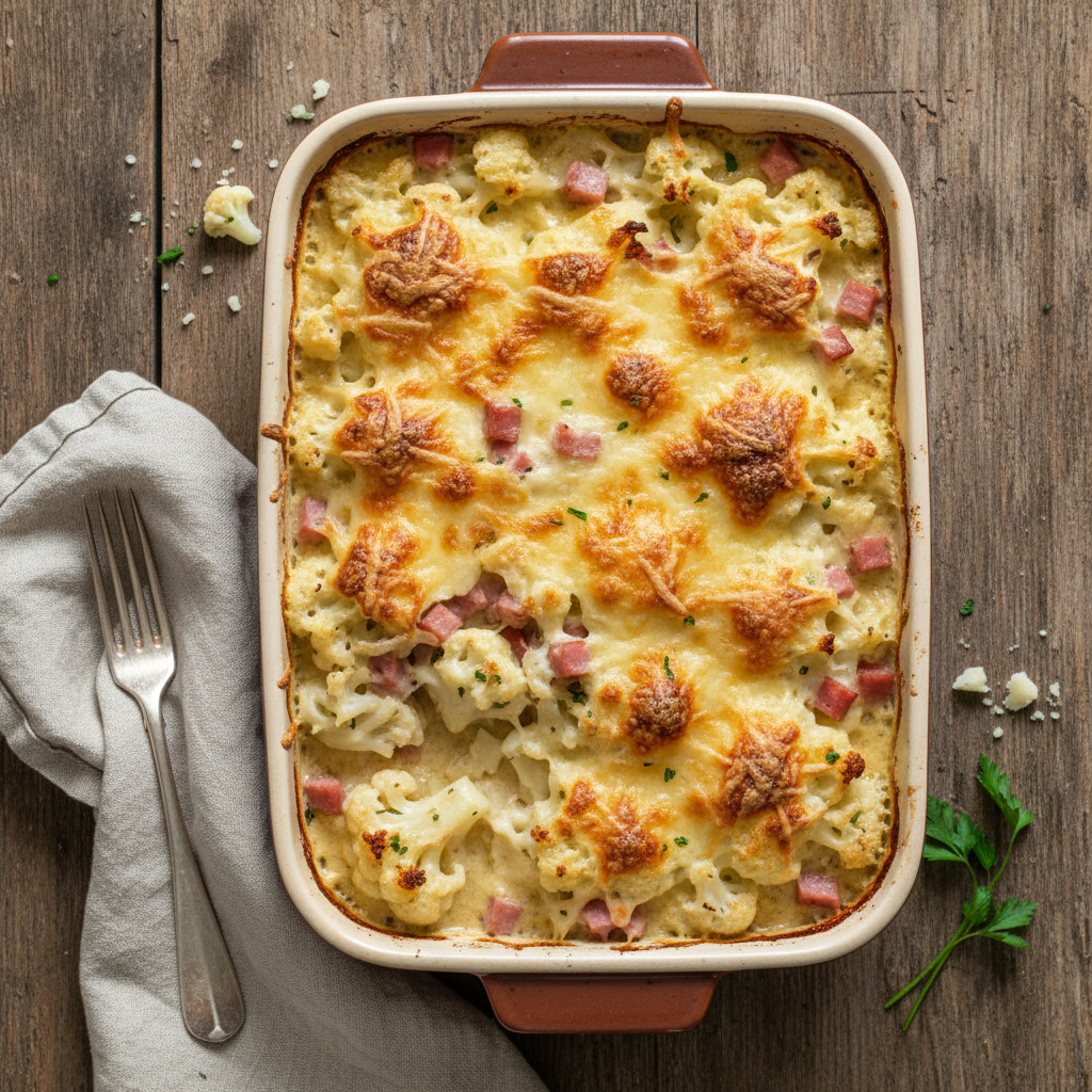 Gratin de Chou-fleur et Jambon