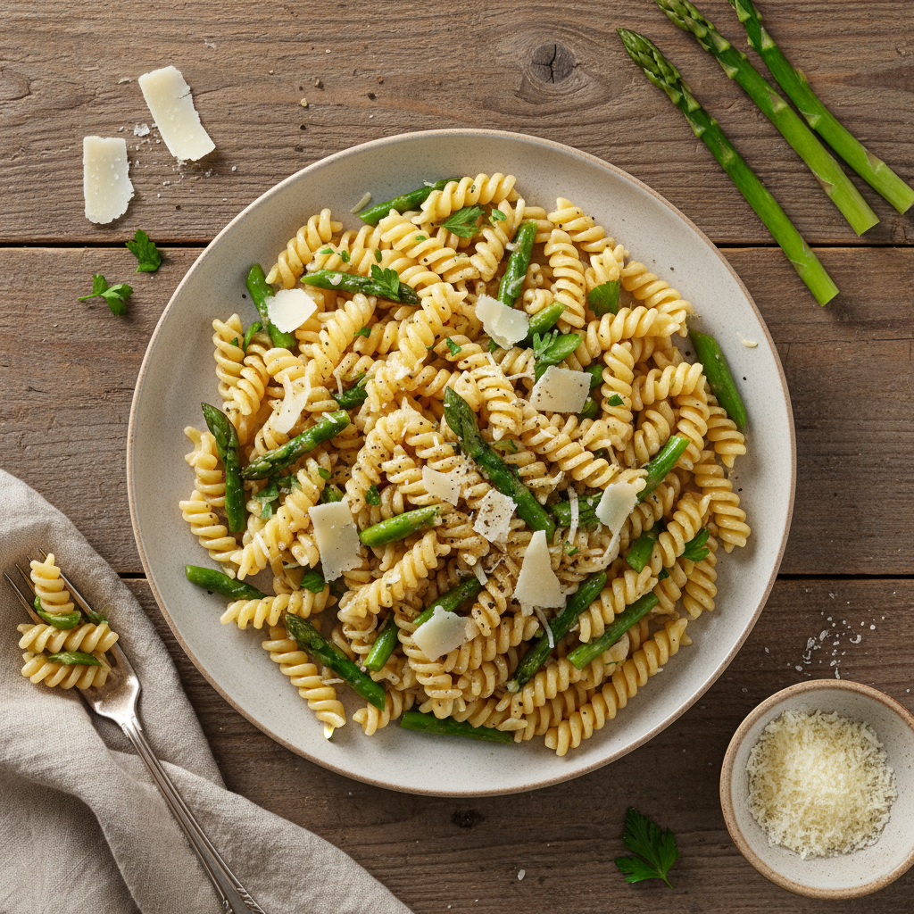 Pâtes aux Asperges et Parmesan