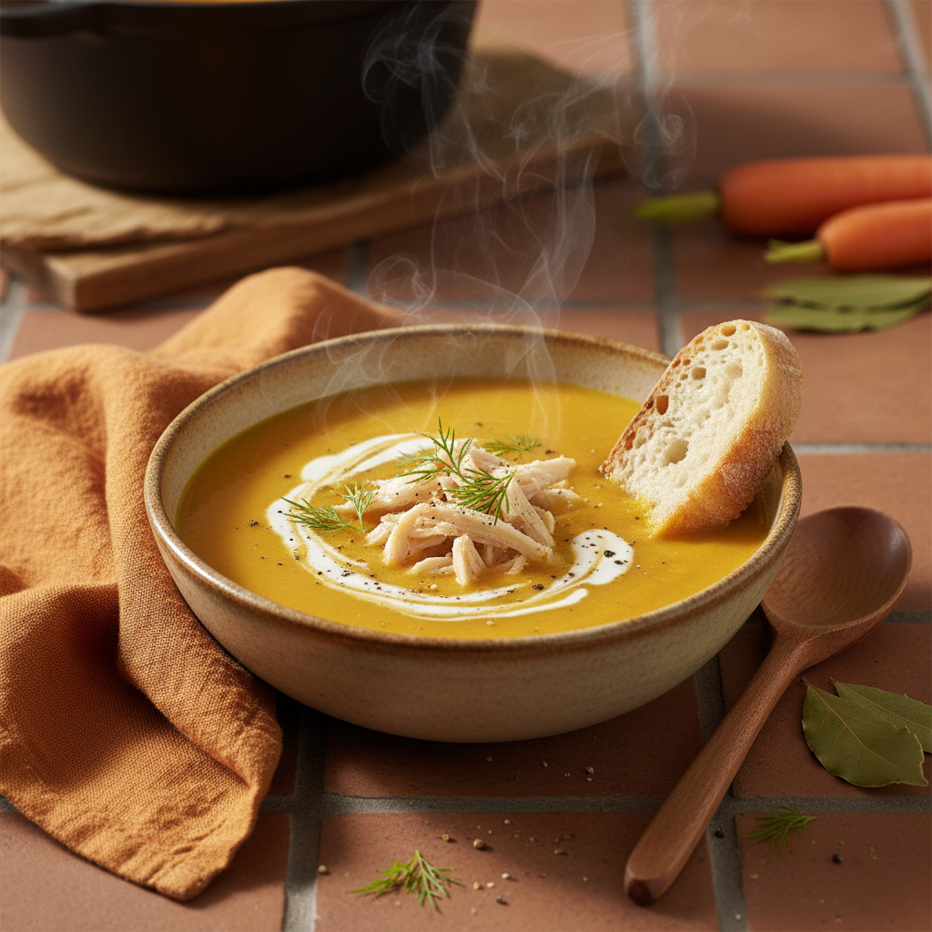 Soupe Velouté Carottes Poulet