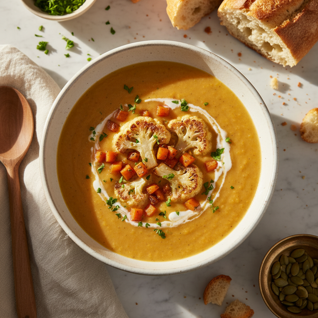 Soupe Crémeuse Chou-Fleur et Carottes