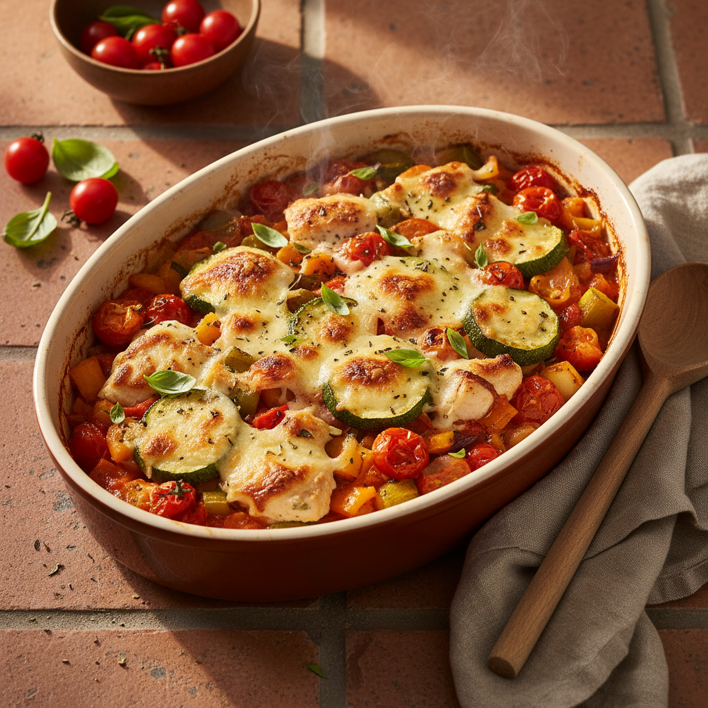 Gratin de Poisson et Légumes à l'Italienne