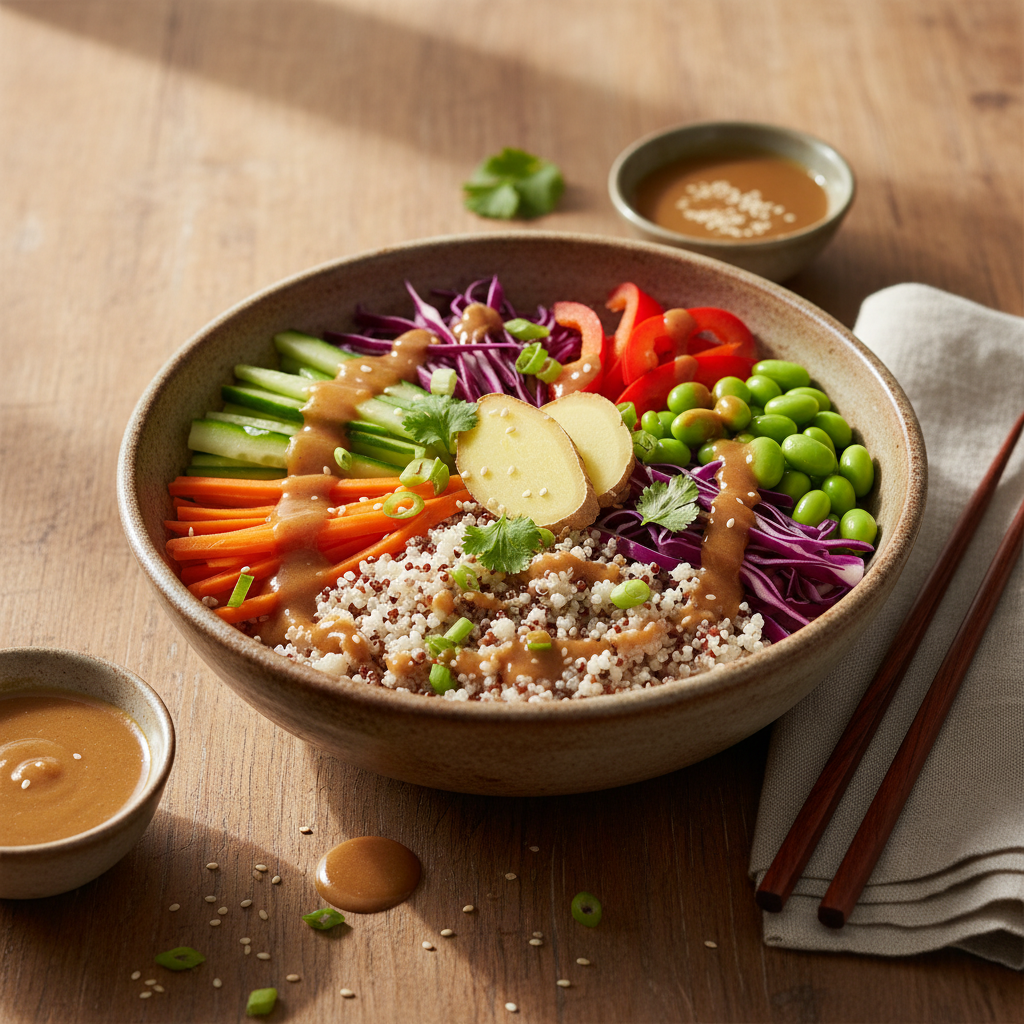 Bowl Asiatique Fusion au Quinoa et Gingembre