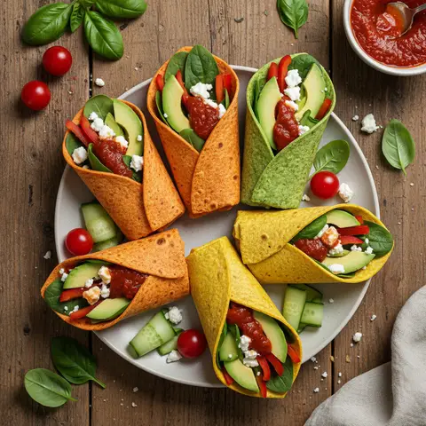 Mediterrane Wraps mit Avocado und Käse