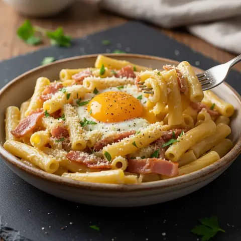 Vereinfachte Carbonara-Pasta