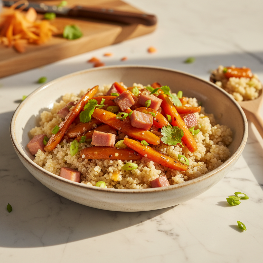 Sauté de Carottes et Jambon avec Quinoa