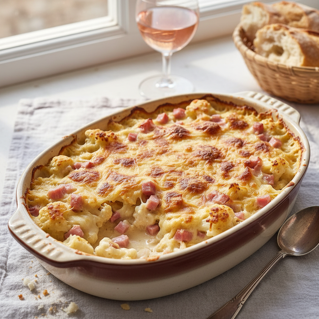Gratin de Chou-fleur et Jambon