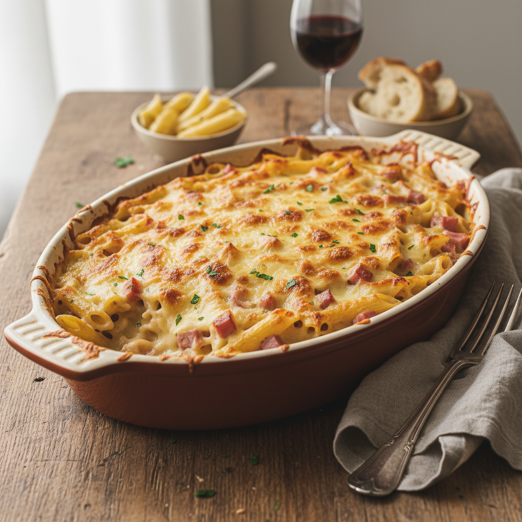 Gratin de Pâtes Jambon-Crème