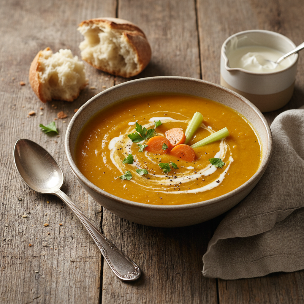 Soupe de Céleri et Carottes à la Crème