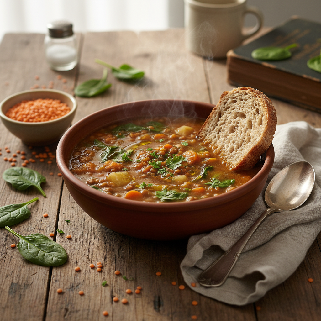 Soupe Lentilles et Épinards