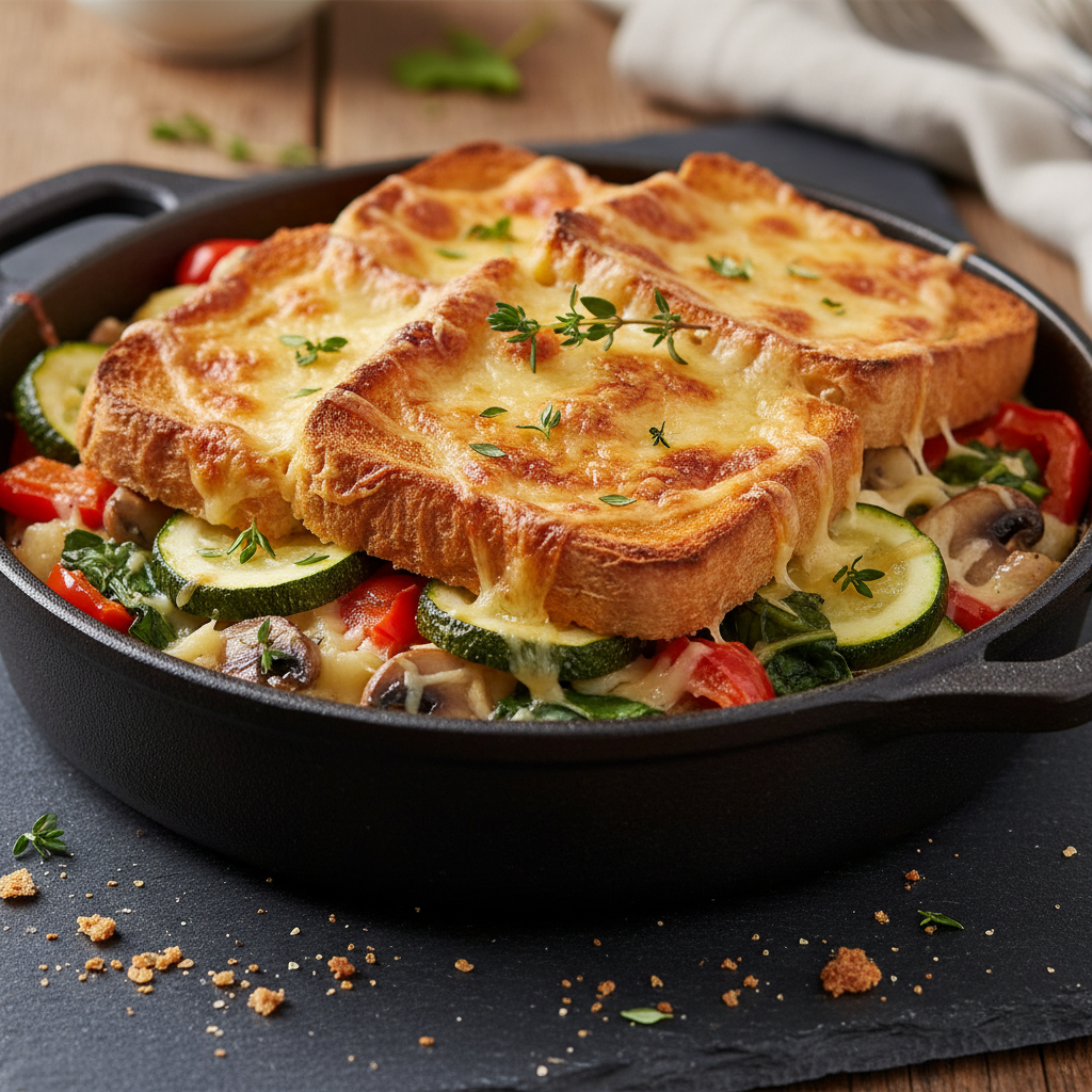 Gratin de Pain de Mie au Gruyère et Légumes