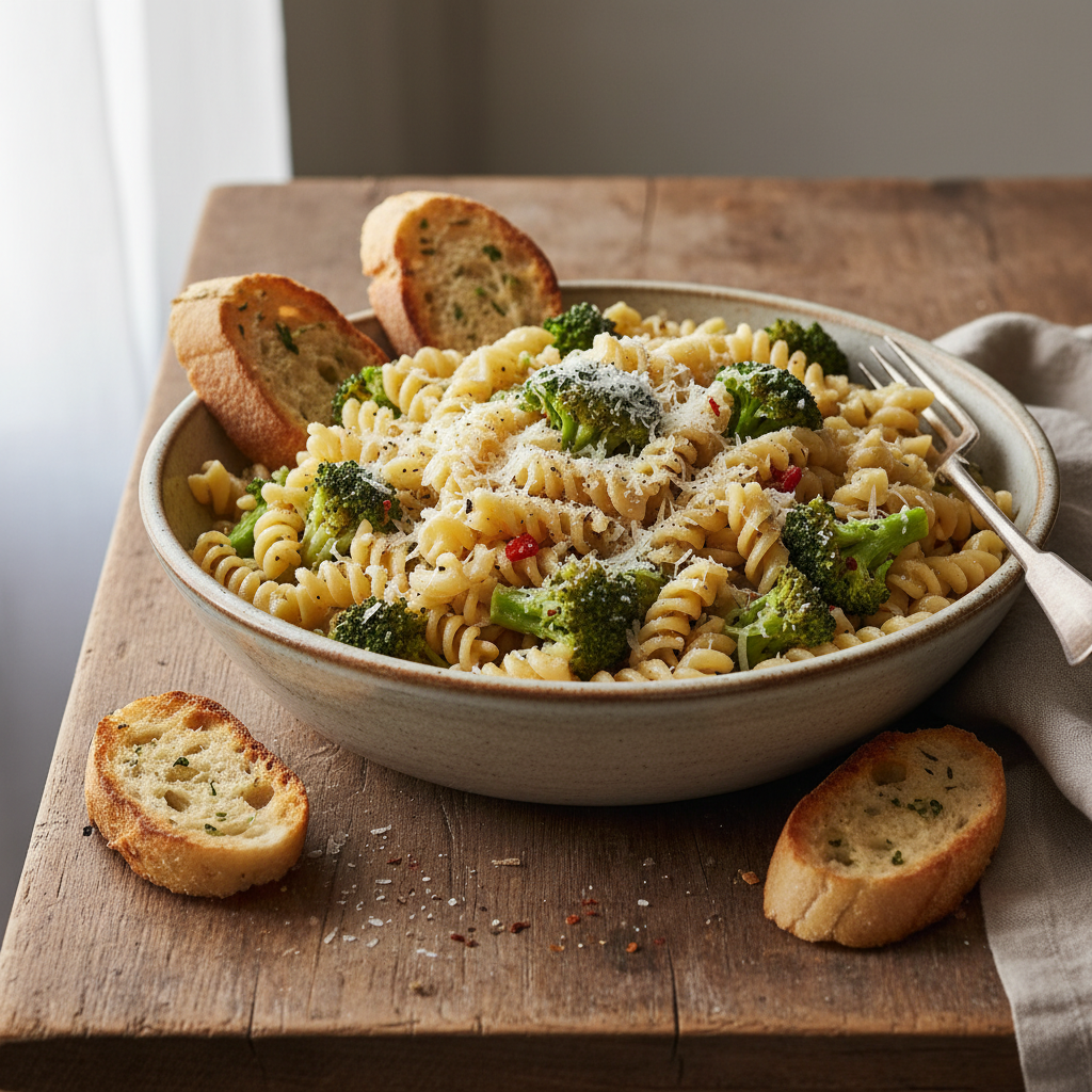 Pâtes au Parmesan et Brocoli