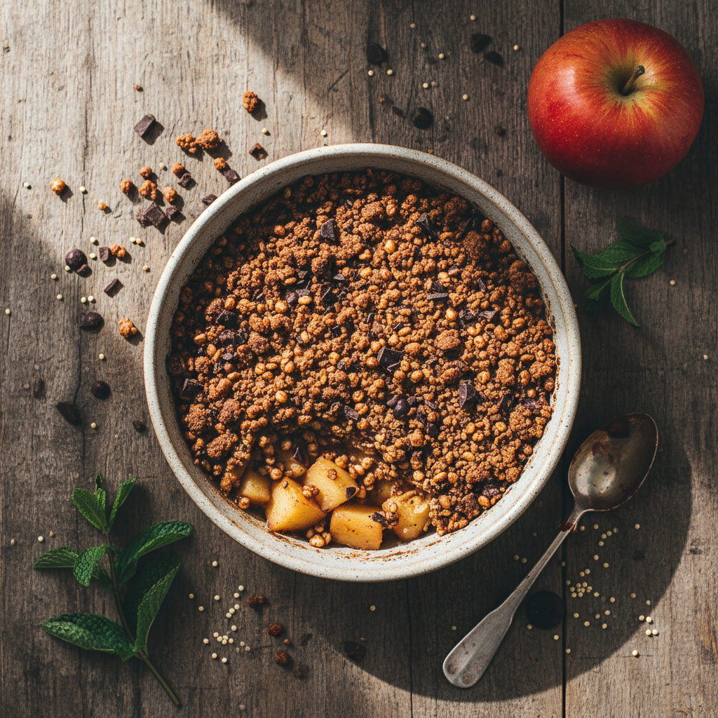 Crumble Sucré Pommes Chocolat Quinoa